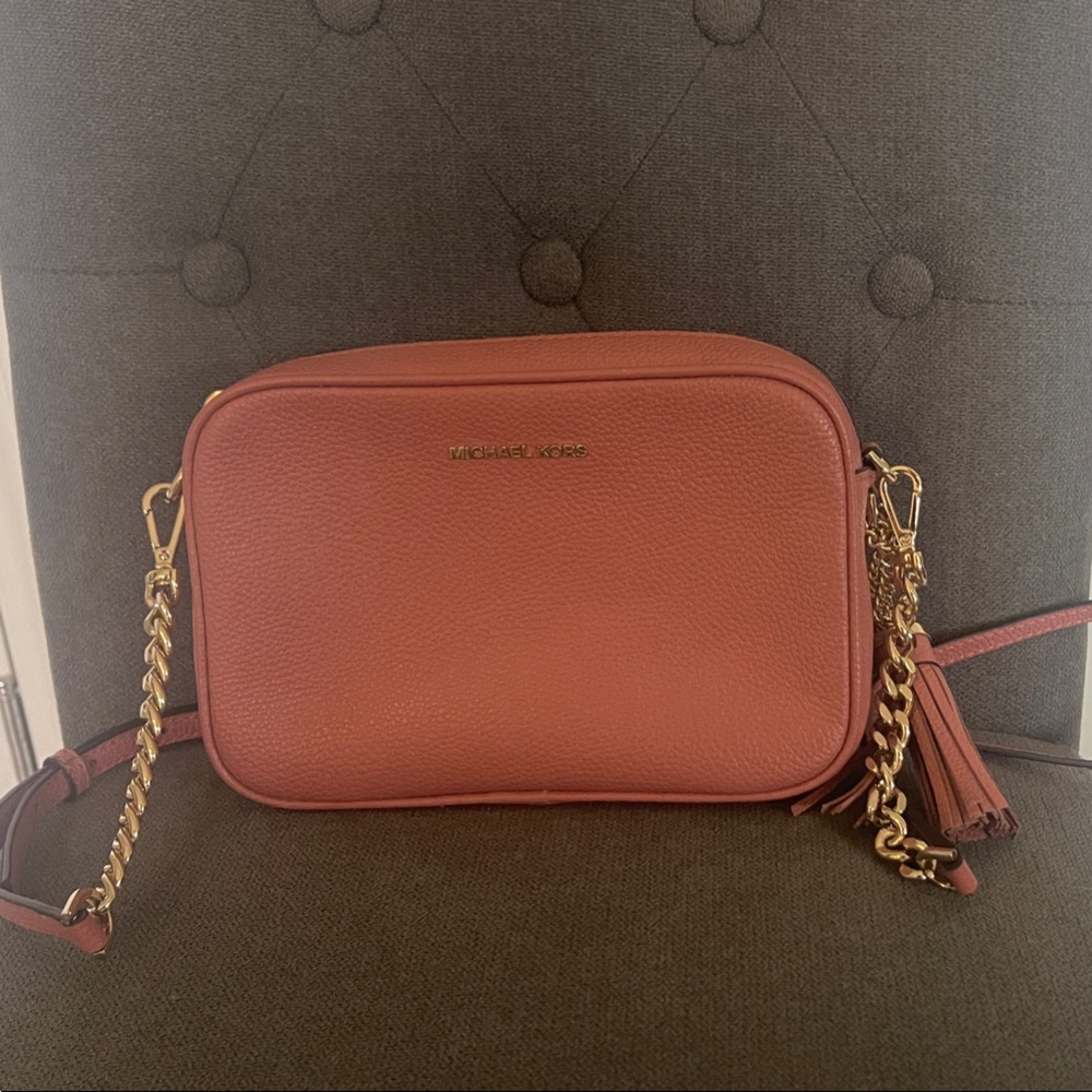 Michael Kors Rose Crossbody Bag with Gold Accents
